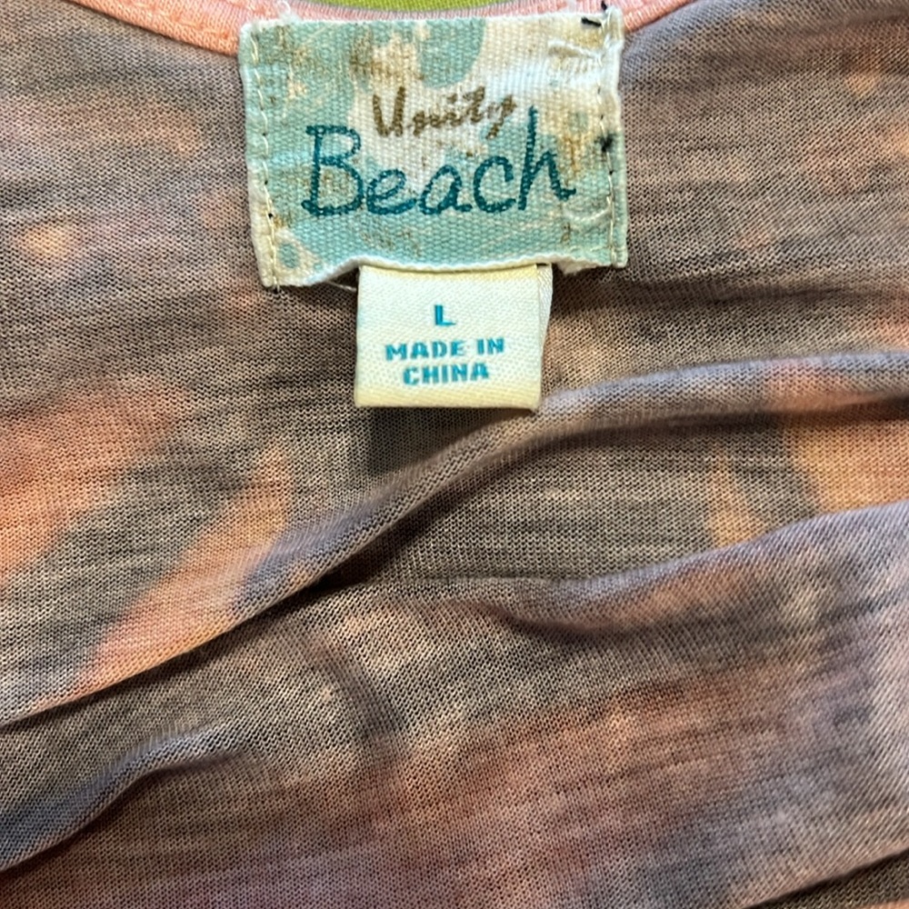 Unity Beach Butterfly Print Screenprint Batwing Tunic Top Swimsuit Coverup Large - Picture 7 of 7